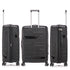 Juego de maletas PP Rígida 3 piezas|Maleta Cabina 55cm|Maleta Mediana 65cm Expandible |Maleta Grande 75cm Expandible |Bass Negro