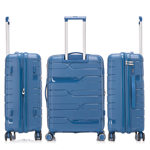 Mala de viagem de tamanho médio extensível de 65 cm, anos 90, Bass azul-marinho