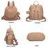 Mochila Antirroubo Impermeável para Mulher (14.80L) | Mochila Convertível em mala de ombro com pompão e alça amovível decorativa Cáqui
