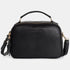 Bolso de bandolera de piel con asa de mano doble cremallera Negro Elsa