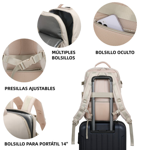Raykong Mochila de cabine Ryanair 40x20x25cm (20L) Caqui