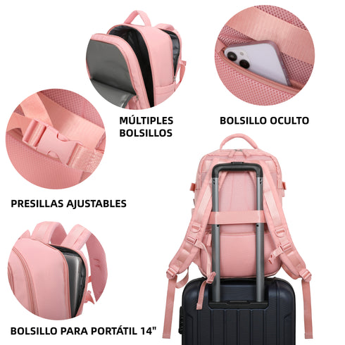 Raykong Mochila de cabine Ryanair 40x20x25cm (20L) Rosa