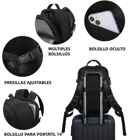 Raykong Mala de cabine Ryanair 40x20x25cm (20L) Preto