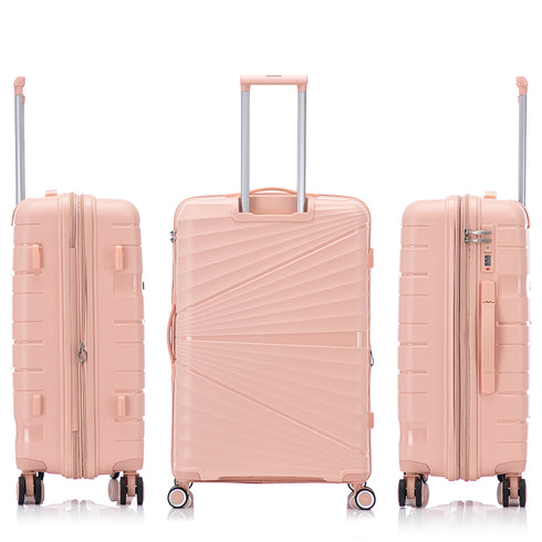 Mala de cabine 55x39x21.5 cm (46L) Polipropileno - Cadeado Integrado - 20 Polegadas - Rosa Claro - Choco