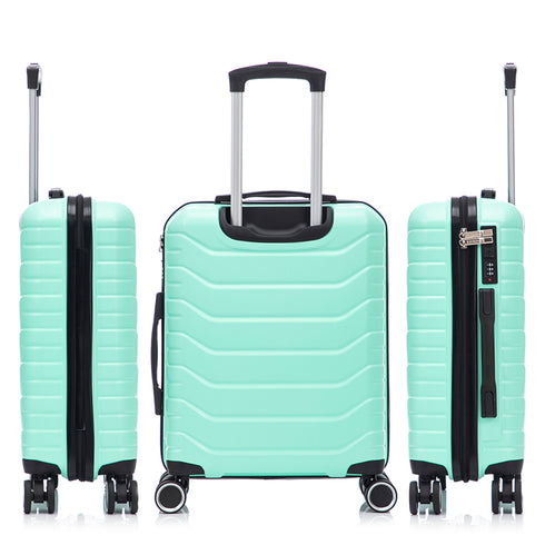 Conjunto de 3 Malas|Necessaire 29x35x16.50cm|Mala de Cabine ABS+PC 55x40x20cm|Média Expansível 20kg-23kg - 66x45x27.50-30cm | Menta