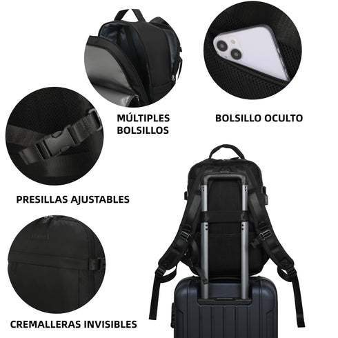 Raykong Mala de cabine Ryanair 40x20x25cm (20L) Preto