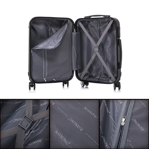 Mala de Cabine ABS 55x40x20cm 44L - 20 Polegadas Preto - Marina