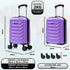 Mala de Cabine ABS 40x30x20 (24L) | Capacidade Máxima | Bagagem de Mão com Rodas Destacáveis para Ryanair | Vueling | EasyJet - Roxo