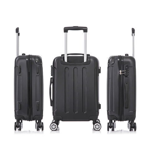 RAYKONG Maleta Mediana ABS 66x43x25cm | 71L | 24 Pulgadas | hasta 23kg semirígidas - Negro