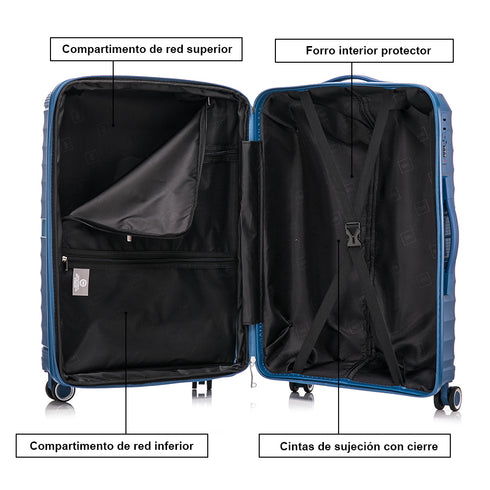 Mala de viagem grande extensível 75cm Castanho Azul-marinho anos 90