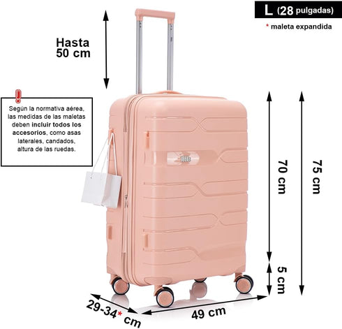 Mala Grande Extensível de 75cm dos anos 90 - Bass (Rosa Claro)