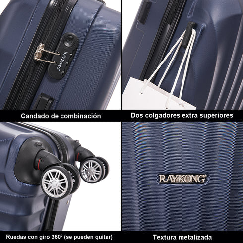 Raykong Mala de Cabine ABS 55x38x23cm 44L - 20 Polegadas Azul-Marinho - Waves