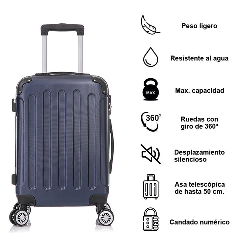 Maleta Cabina ABS 55x40x20cm 44L - 20 Pulgadas AzulMarino- Marina