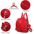 Mochila Antirroubo Impermeável para Mulher (14.80L) | Mochila Conversível em Mala de Ombro com Pompom e Alça Removível de Adorno Vermelho
