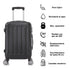 Mala de Cabine ABS 55x40x20cm 44L - 20 Polegadas Preto - Marina