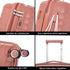 Mala de cabine 55x39x21.5 cm (46L) Polipropileno - Cadeado Embutido - 20 Polegadas - Rosa Dourado - Chocolate