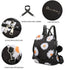 Mochila Antirroubo Impermeável para mulher (14.80L) | Mochila Convertível em mala com pompom e pega decorativa removível Margaridas