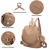 Mochila Antirroubo Impermeável para Mulher (14.80L) | Mochila Convertível em mala de ombro com pompão e alça amovível decorativa Cáqui