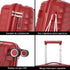 Maleta de cabina 55x39x21.5 cm (46L) Polipropileno - Candado Incrustado - 20 Pulgadas - Burdeos - Chocolate
