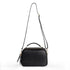 Bolso de bandolera de piel con asa de mano doble cremallera Negro Elsa
