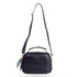 Bolso de bandolera de piel con asa de mano doble cremallera Azul marino Elsa