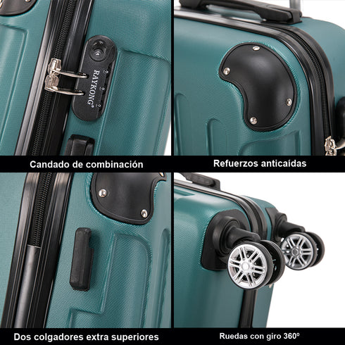 Maleta Cabina ABS 55x40x20cm (40L) - 20 Pulgadas Verde - Marina