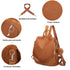 Mochila Antirroubo Impermeável para Mulher (14,80L) | Mochila Conversível em mala de ombro com pompom e alça removível de adorno Castanho