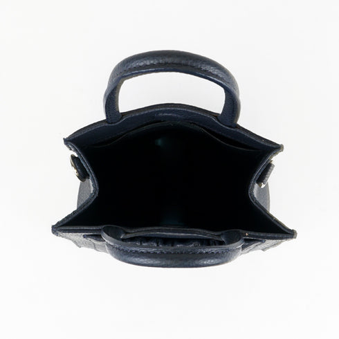 Bolso bandolera de piel pequeño mujer azul marino Carmen