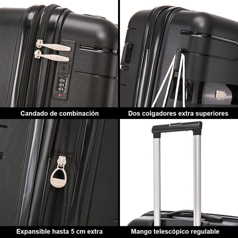 Mala média extensível 65cm Bass Preto dos anos 90
