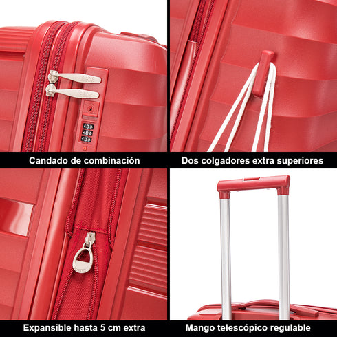 Mala Grande Extensível Anos 90 75cm Chocolate Vermelho