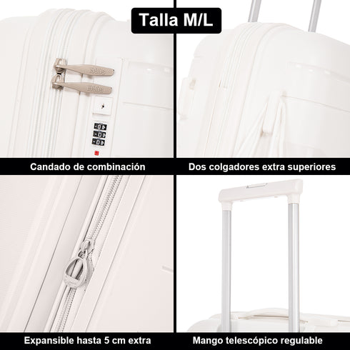 Mala Grande Extensível de 75cm dos anos 90 - Bass (Branco)