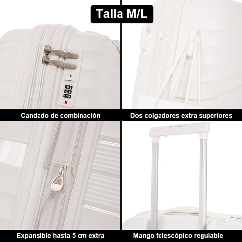Mala Grande Extensível Anos 90 75cm - Chocolate (Branco)
