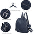 Mochila Antirroubo Impermeável para mulher (14.80L) | Mochila Conversível em mala de mão com pompão e alça removível de adorno Azul Marinho