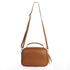 Bolso de bandolera de piel con asa de mano doble cremallera Marrón Elsa