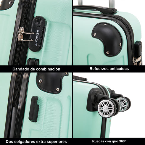 Mala de Cabine ABS 55x40x20cm (40L) - 20 Polegadas Menta - Marina
