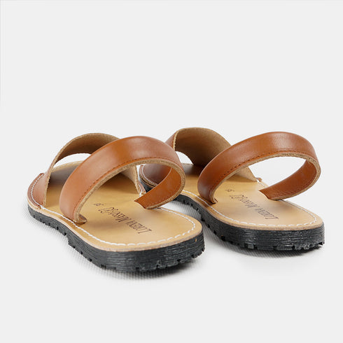 Alpercatas de pele para mulher castanhas Adara
