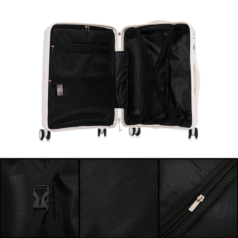 Mala Grande Extensível Anos 90 75cm - Chocolate (Branco)