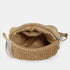 Bolso bandolera de rafia con bolitas para mujer marrón Nadia