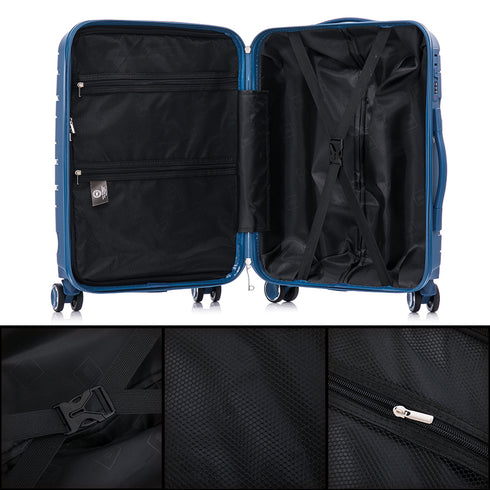Mala de viagem de tamanho médio extensível de 65 cm, anos 90, Bass azul-marinho
