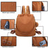 Mochila Antirroubo Impermeável para Mulher (14,80L) | Mochila Conversível em mala de ombro com pompom e alça removível de adorno Castanho