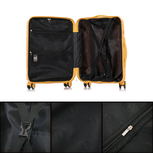 Mala Média extensível 65cm Bass Amarela dos anos 90