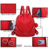 Mochila Antirroubo Impermeável para Mulher (14.80L) | Mochila Conversível em Mala de Ombro com Pompom e Alça Removível de Adorno Vermelho