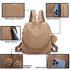 Mochila Antirroubo Impermeável para Mulher (14.80L) | Mochila Convertível em mala de ombro com pompão e alça amovível decorativa Cáqui