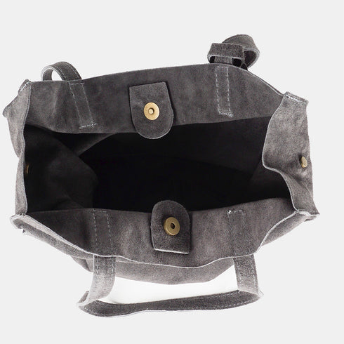 Mala tote de pele lisa cinzenta Cloe