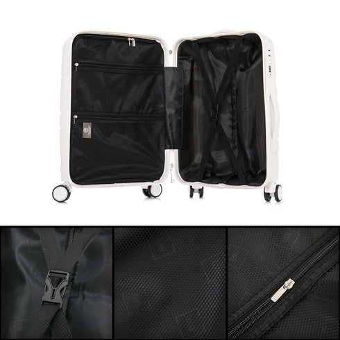 Mala Grande Extensível de 75cm dos anos 90 - Bass (Branco)