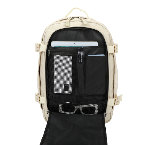 Raykong Mochila de Cabina Ryanair 40x20x25cm (20L) | Mochila de Viagem Impermeável para Avião | Bagagem de Mão Resistente | Mochila para Caminhadas | Escola | Trabalho - Bege