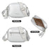 Bolso bandolera mujer pequeño de cuero PU con dos bandoleras bolso mensajero para cruzar PU - Plata