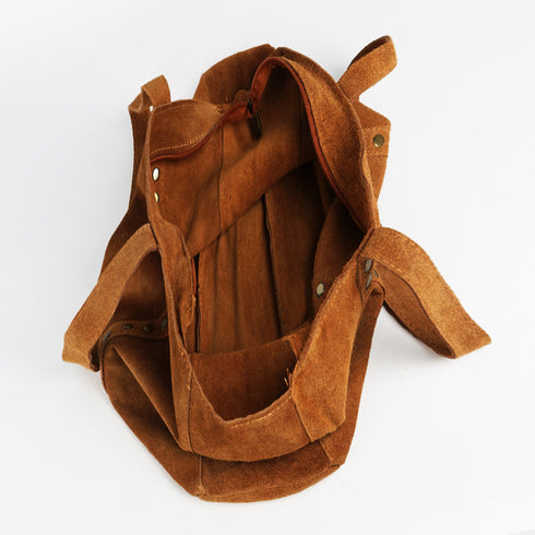 Mala shopper de senhora em pele para personalizar com tachas castanha-escura Alexandra