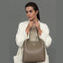 Bolso Hobo de Piel Khaki para Mujer - Leticia