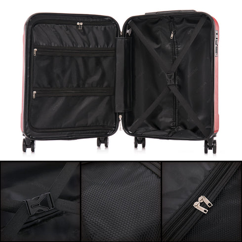 Mala de Cabine 55x40x20cm Policarbonato (44L) - 20 Polegadas - Vermelho